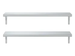 Prateleira| Prateleiras de parede 2 pcs 100x30 cm aço inoxidável PT425340 Prateado