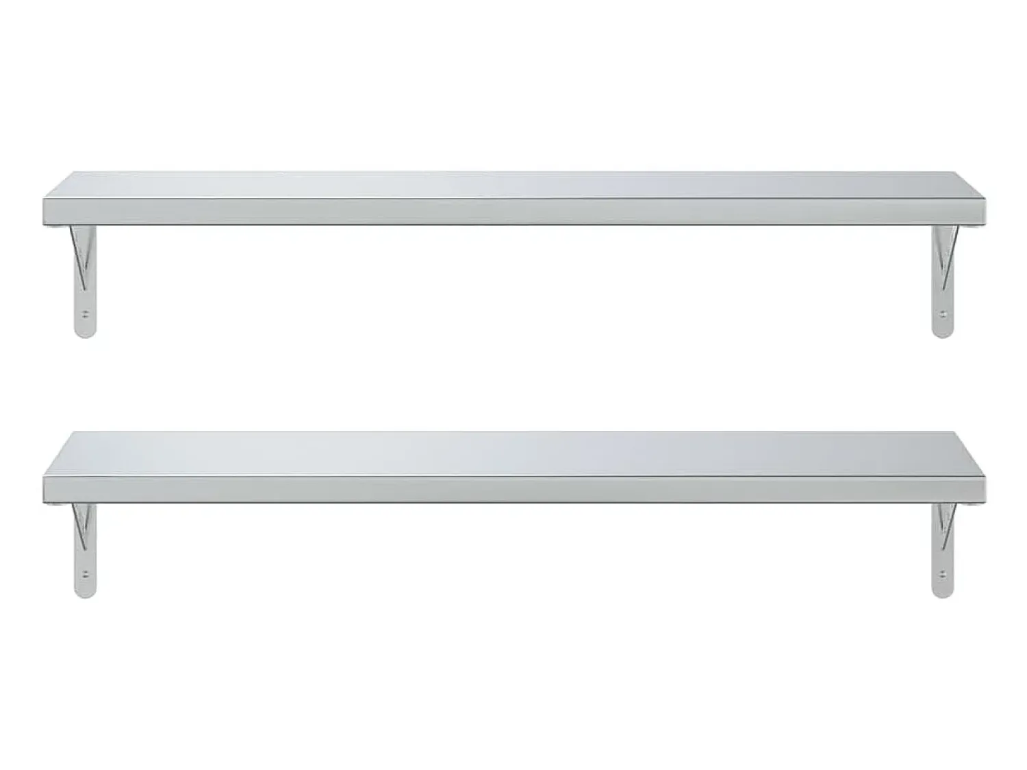 Prateleira| Prateleiras de parede 2 pcs 100x30 cm aço inoxidável PT425340 Prateado