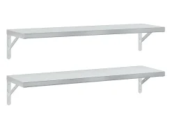Prateleira| Prateleiras de parede 2 pcs 100x30 cm aço inoxidável PT425340 Prateado