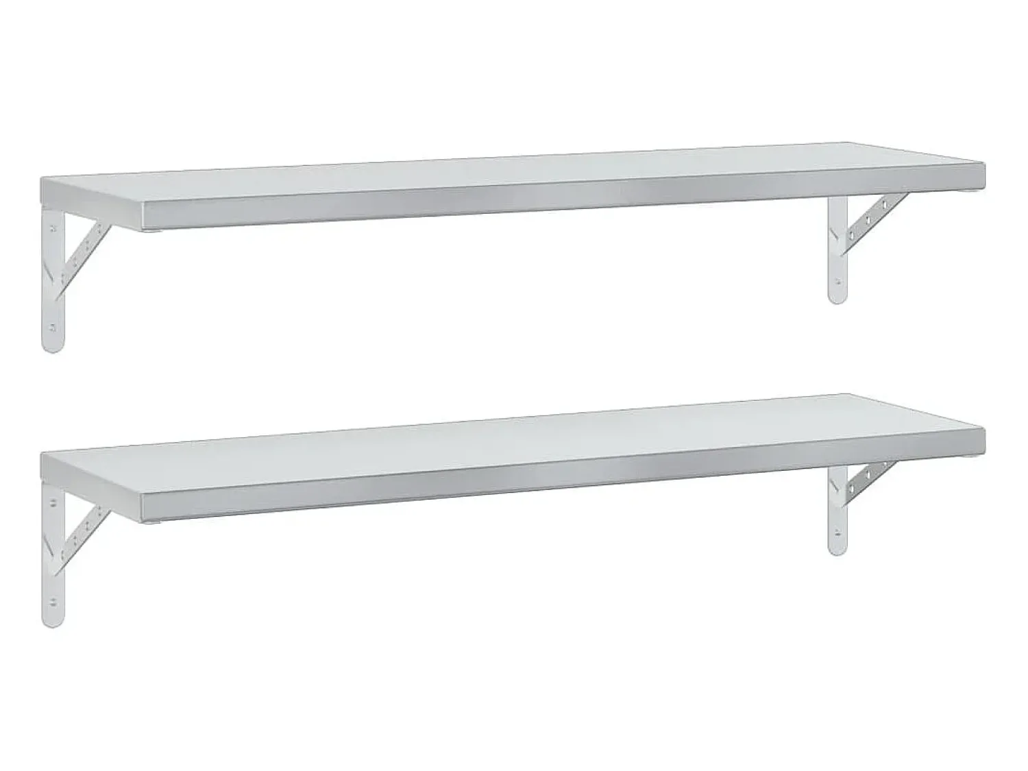 Prateleira| Prateleiras de parede 2 pcs 100x30 cm aço inoxidável PT425340 Prateado