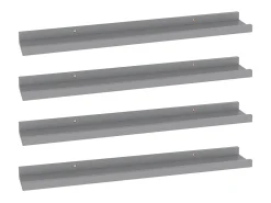 Prateleiras de parede 4 pcs 60x9x3 cm PT356236 Cinzento