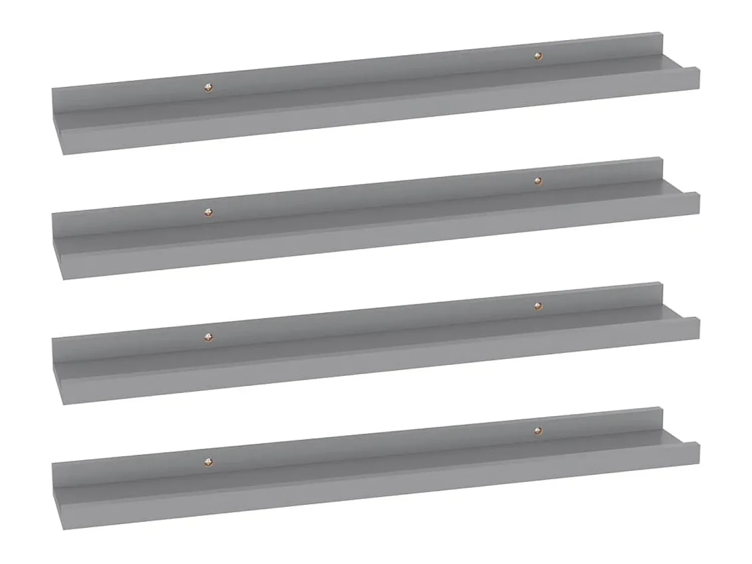 Prateleiras de parede 4 pcs 60x9x3 cm PT356236 Cinzento