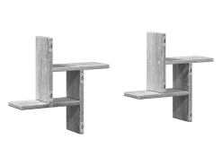 Prateleira|vidaxl Prateleiras de parede 2 pcs derivados madeira sonoma Cinzento