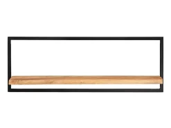 Outlet Prateleiras de parede 2 pcs 100x24x35 cm acácia maciça e aço PT653427 Castanho