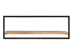 Outlet Prateleiras de parede 2 pcs 100x24x35 cm acácia maciça e aço PT653427 Castanho