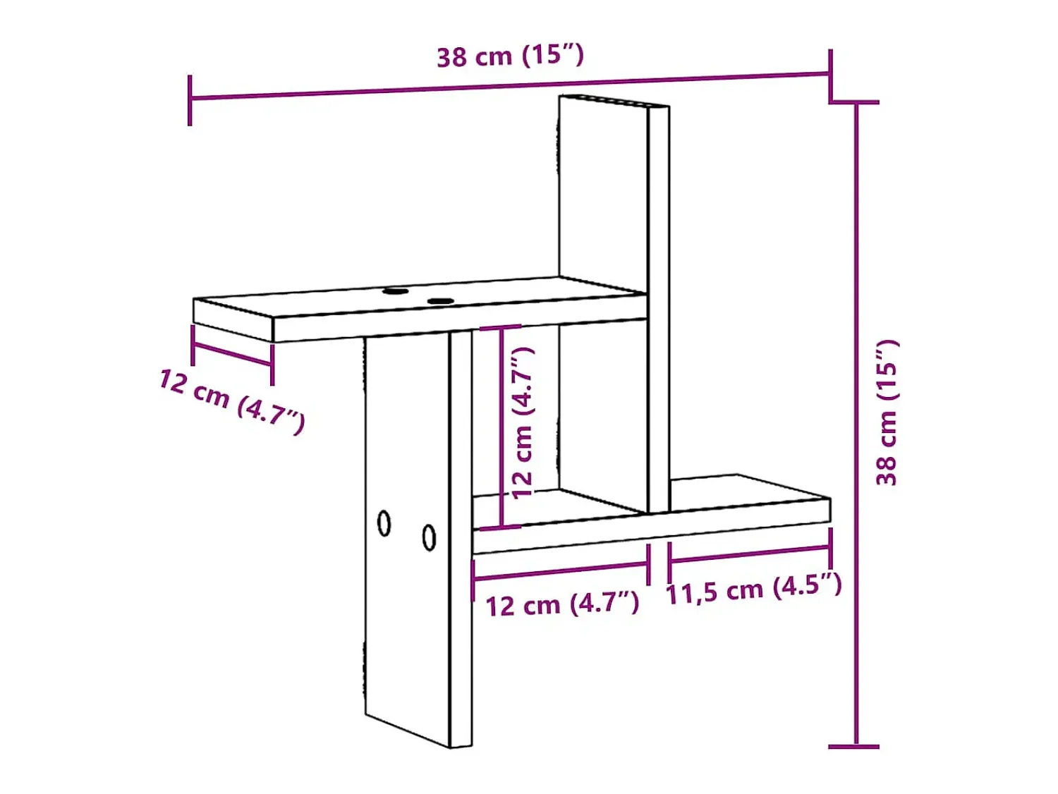 Prateleira*vidaxl Prateleiras de parede 2 pcs derivados de madeira cinza cimento Cinzento