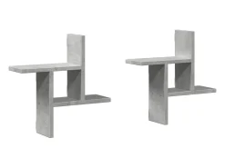 Prateleira*vidaxl Prateleiras de parede 2 pcs derivados de madeira cinza cimento Cinzento