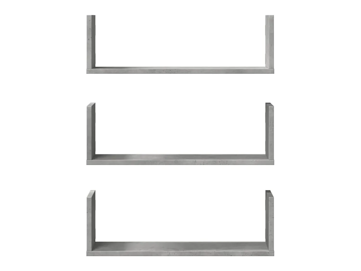 Hot vidaxl Prateleiras de parede 3 pcs derivados de madeira cinza cimento Cinzento