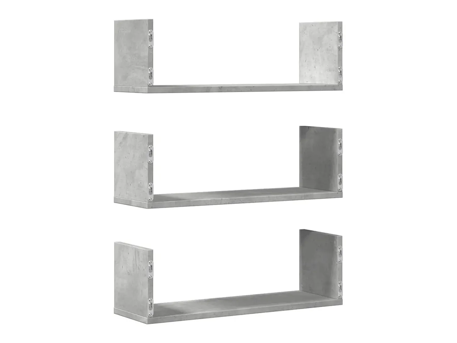 Hot vidaxl Prateleiras de parede 3 pcs derivados de madeira cinza cimento Cinzento