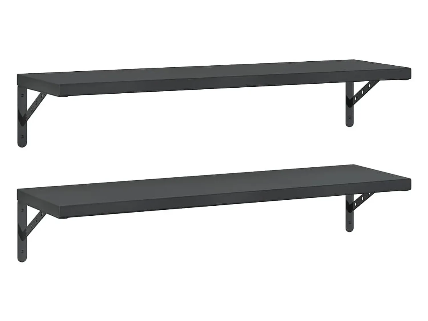 Prateleira| Prateleiras de parede 2 pcs 100x30 cm aço inoxidável prateado PT570477 Preto
