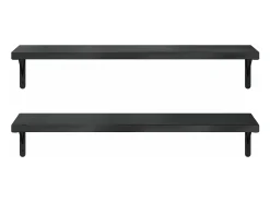 Prateleira| Prateleiras de parede 2 pcs 100x30 cm aço inoxidável prateado PT570477 Preto