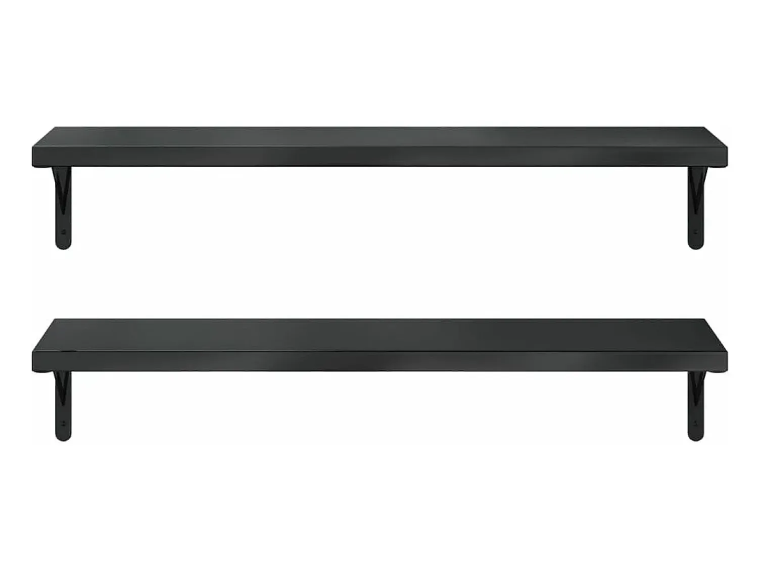 Prateleira| Prateleiras de parede 2 pcs 100x30 cm aço inoxidável prateado PT570477 Preto