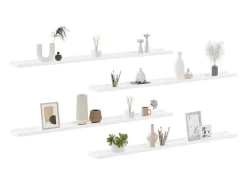 Prateleira|vidaxl Prateleiras de parede 4 pcs 115x9x3 cm brilhante Branco