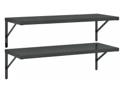 Discount Prateleiras de parede 2 pcs 100x40 cm aço inoxidável prateado PT280531 Preto