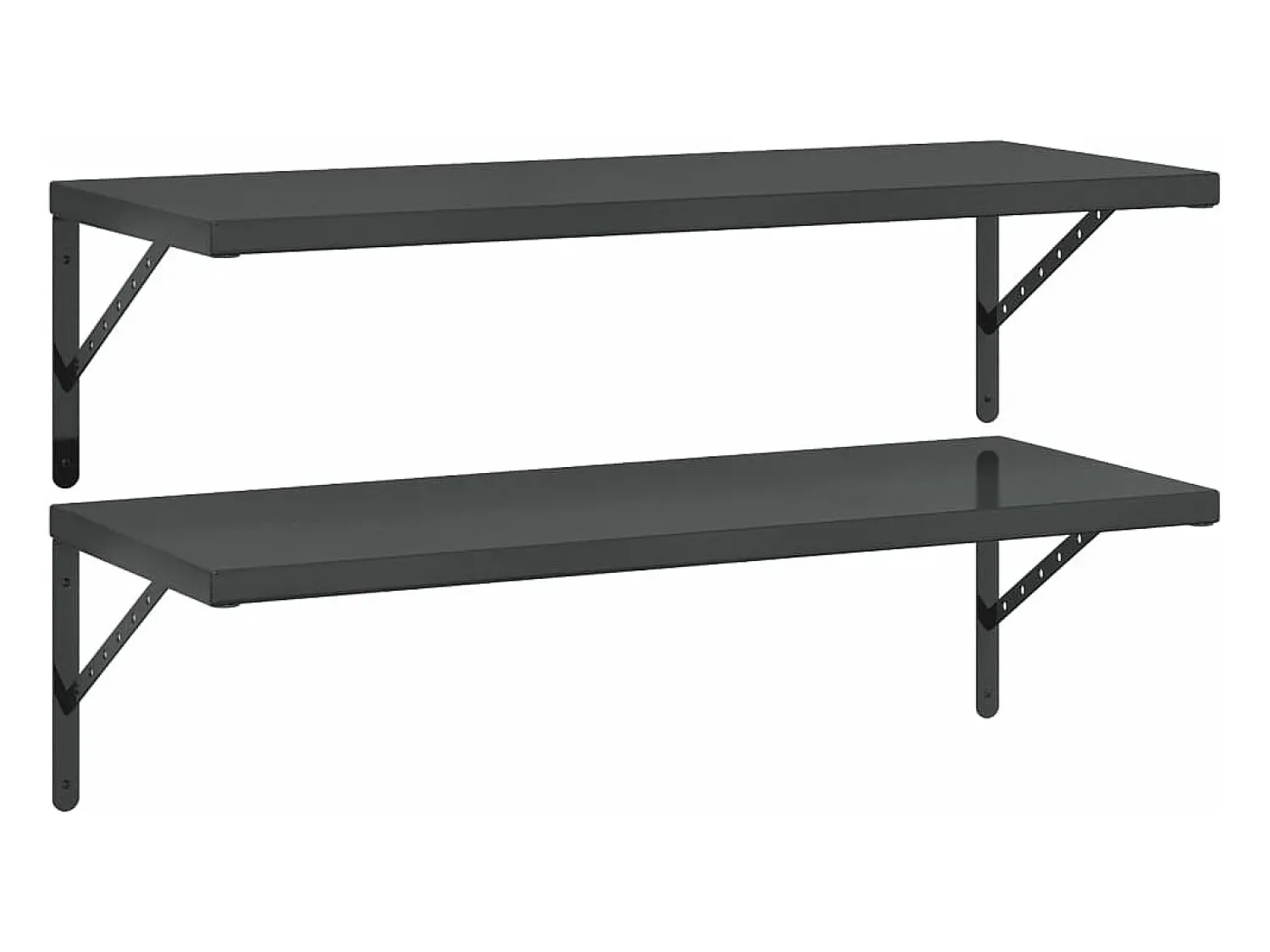 Discount Prateleiras de parede 2 pcs 100x40 cm aço inoxidável prateado PT280531 Preto