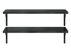Discount Prateleiras de parede 2 pcs 100x40 cm aço inoxidável prateado PT280531 Preto