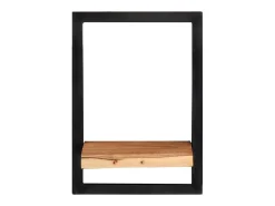 Prateleira* Prateleiras de parede 2 pcs 25x25x35 cm acácia maciça e aço PT568699 Castanho
