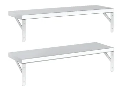 Prateleira*vidaxl Prateleiras de parede 2 pcs 75x23,5 cm aço inoxidável Prateado