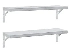Prateleira*vidaxl Prateleiras de parede 2 pcs 75x23,5 cm aço inoxidável Prateado