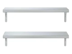 Prateleira*vidaxl Prateleiras de parede 2 pcs 75x23,5 cm aço inoxidável Prateado