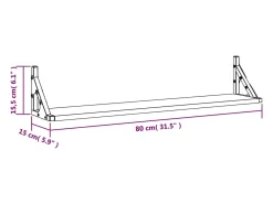 vidaxl Prateleiras de parede 2 peças Carvalho Sonoma 80x15x15,5 cm Madeira projetada^ Prateleira
