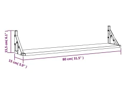 vidaxl Prateleiras de parede 2 peças Carvalho Sonoma 80x15x15,5 cm Madeira projetada^ Prateleira