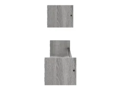 Prateleiras de parede c/ barras 2 pcs 80x16x14 cm cinza sonoma PT199322^ Prateleira