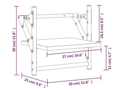 Prateleira|vidaxl Prateleiras de parede c/ barras 2 pcs 30x25x30 cm cinza sonoma Cinzento