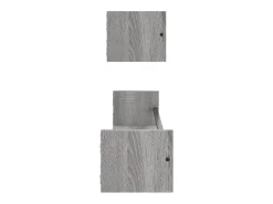 New vidaxl Prateleiras de parede c/ barras 2 pcs 80x16x14 cm cinza sonoma Cinzento