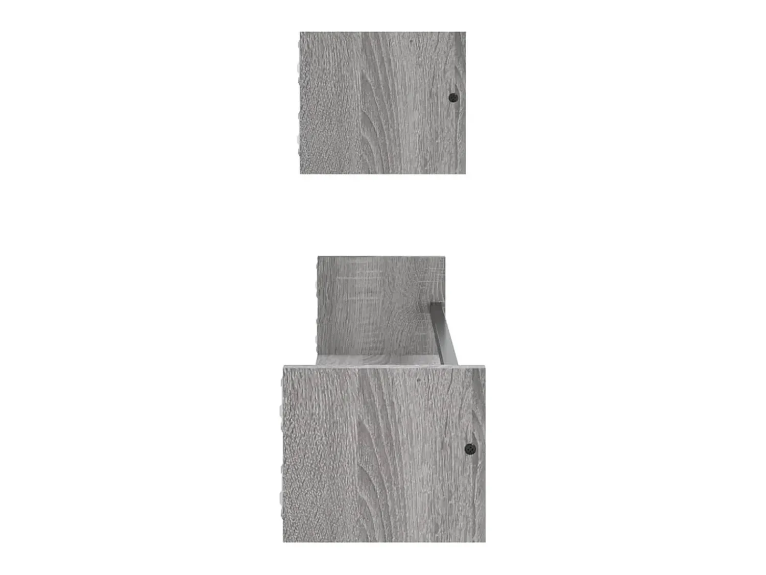 New vidaxl Prateleiras de parede c/ barras 2 pcs 80x16x14 cm cinza sonoma Cinzento