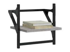 Prateleira* Prateleiras de parede c/ barras 2 pcs 30x25x30 cm cinza sonoma PT388098 Cinzento