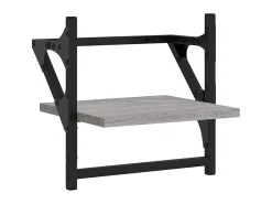 Prateleira* Prateleiras de parede c/ barras 2 pcs 30x25x30 cm cinza sonoma PT388098 Cinzento