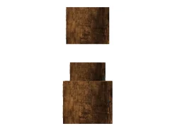 Prateleira|vidaxl Prateleiras de parede c/ barras 2pcs 60x16x14cm carvalho fumado Castanho