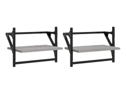 Sale Prateleiras de parede c/ barras 2 pcs 40x25x30 cm cinza sonoma PT208114 Cinzento