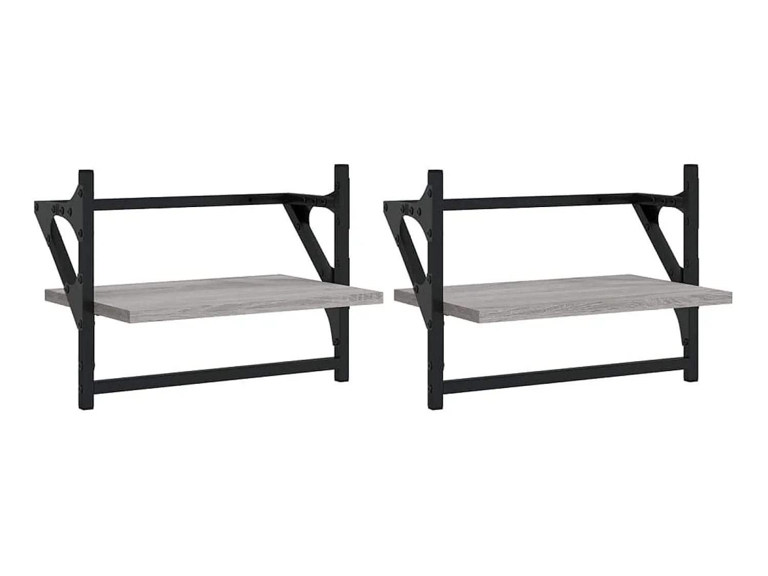 Sale Prateleiras de parede c/ barras 2 pcs 40x25x30 cm cinza sonoma PT208114 Cinzento