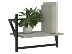 Sale Prateleiras de parede c/ barras 2 pcs 40x25x30 cm cinza sonoma PT208114 Cinzento