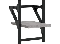 Prateleiras de parede c/ barras 2 pcs 20x25x30 cm cinza sonoma PT127062^ Prateleira