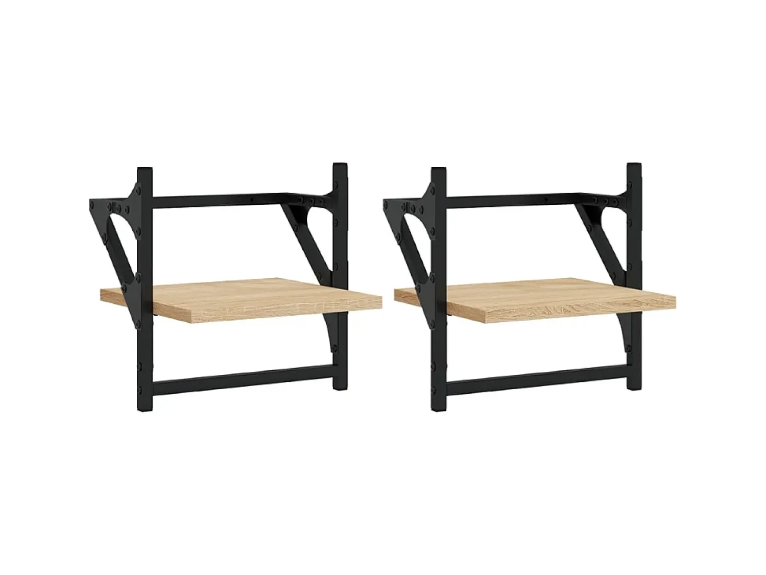 Online Prateleiras de parede c/ barras 2pcs 30x25x30cm carvalho sonoma PT555633 Castanho