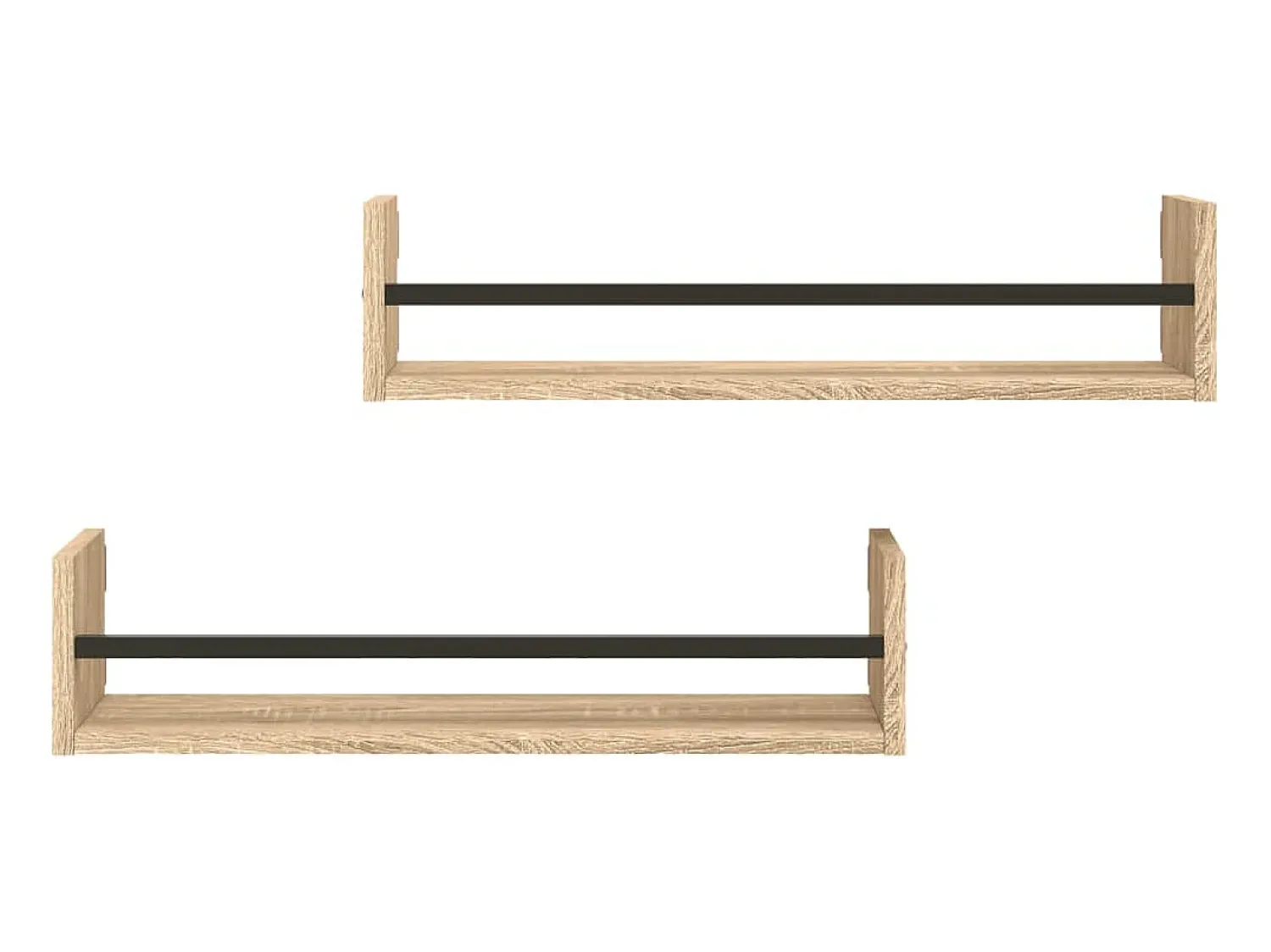 Prateleira| Prateleiras de parede c/ barras 2pcs 60x16x14cm carvalho sonoma PT245436 Castanho