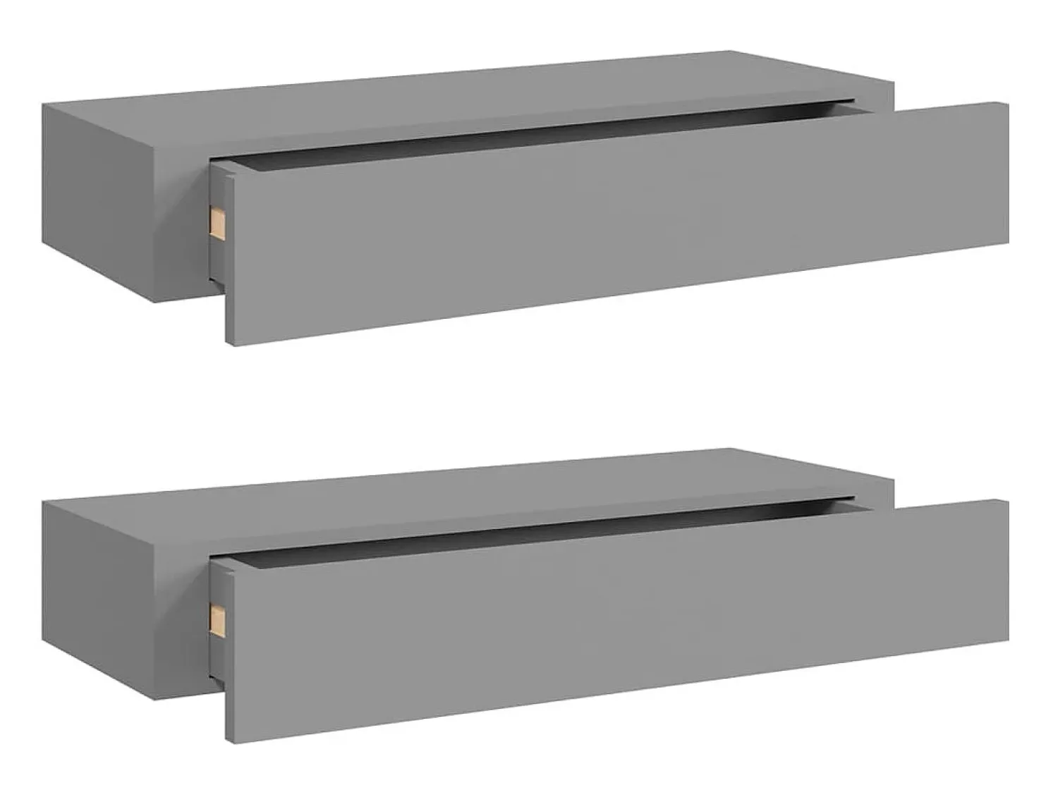 Prateleira| Prateleiras de parede c/ gavetas 2pcs MDF 60x23,5x10cm PT925172 Cinzento
