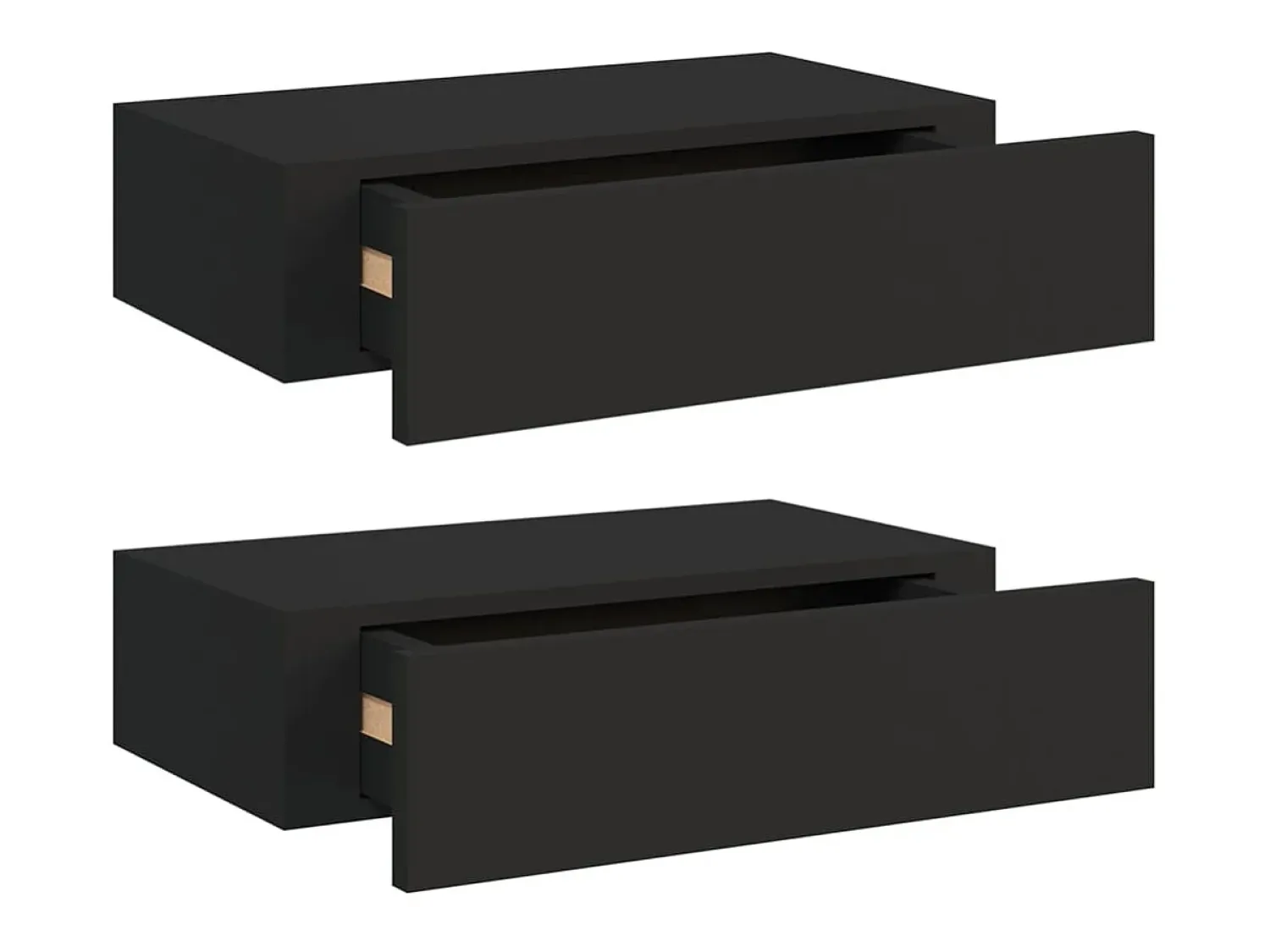 Prateleira| Prateleiras de parede com gavetas 2 pcs MDF 40x23,5x10 cm PT349680 Preto