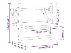 Prateleira|vidaxl Prateleiras de parede com barras 2 pcs 30x25x30 cm Preto