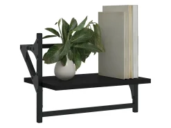 Best Prateleiras de parede com barras 2 pcs 40x25x30 cm PT201044 Preto