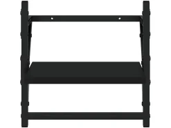 Prateleira* Prateleiras de parede com barras 2 pcs 30x25x30 cm PT550863 Preto
