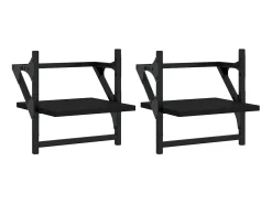 Prateleira* Prateleiras de parede com barras 2 pcs 30x25x30 cm PT550863 Preto