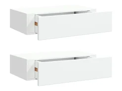 vidaxl Prateleiras de parede com gavetas 2pcs MDF 40x23,5x10 cm^ Prateleira