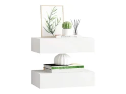 vidaxl Prateleiras de parede com gavetas 2pcs MDF 40x23,5x10 cm^ Prateleira