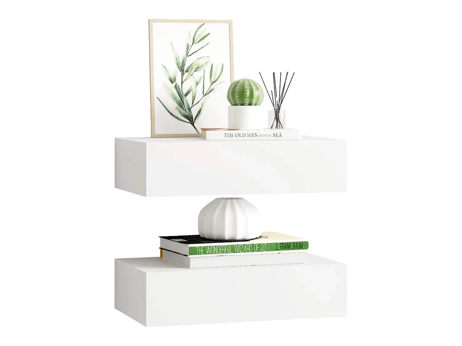 vidaxl Prateleiras de parede com gavetas 2pcs MDF 40x23,5x10 cm^ Prateleira