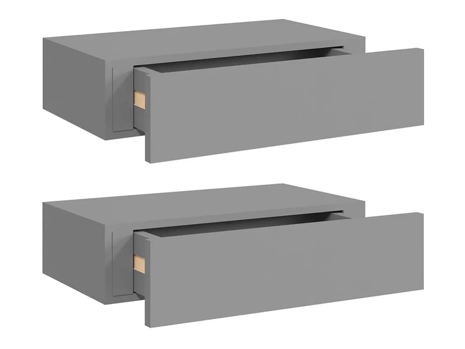 Sale Prateleiras de parede com gavetas 2 pcs MDF 40x23,5x10 cm cinza PT574824 Cinzento