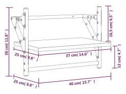 Prateleira|vidaxl Prateleiras de parede com barras 2 pcs 40x25x30 cm Preto